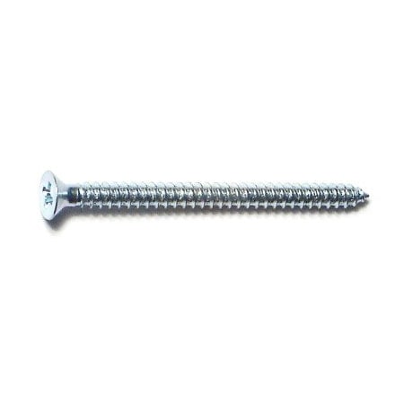 Midwest Fastener Sheet Metal Screw, #4 x 1-1/2 in, Zinc Plated Steel Flat Head Phillips Drive, 100 PK 50842